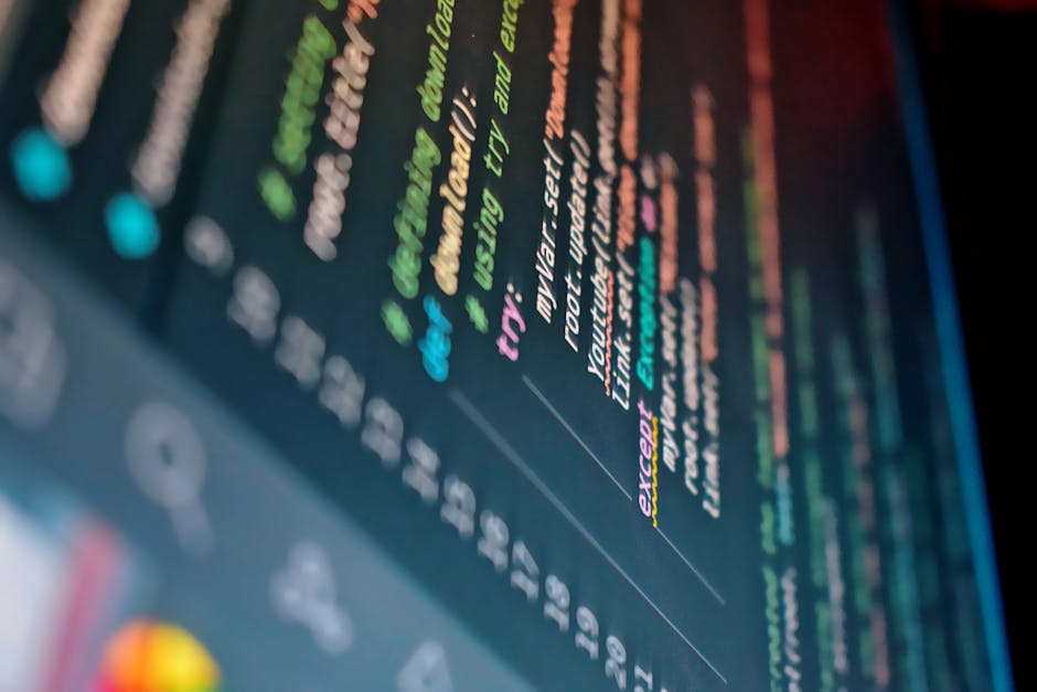 Programming code displayed on a computer screen