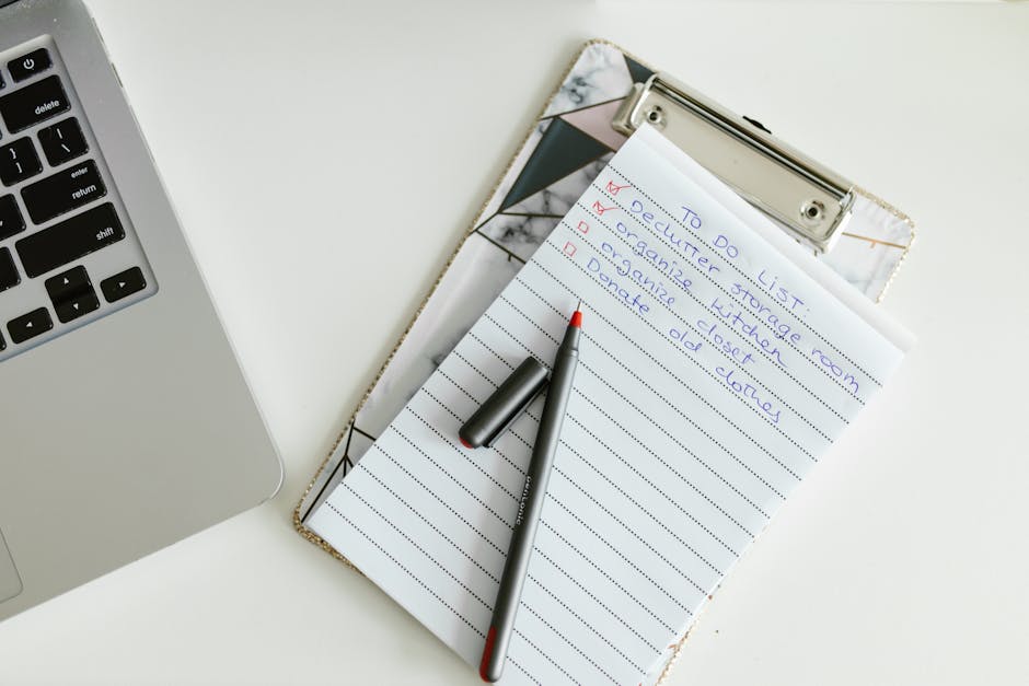 Organized checklist representing codebook structure